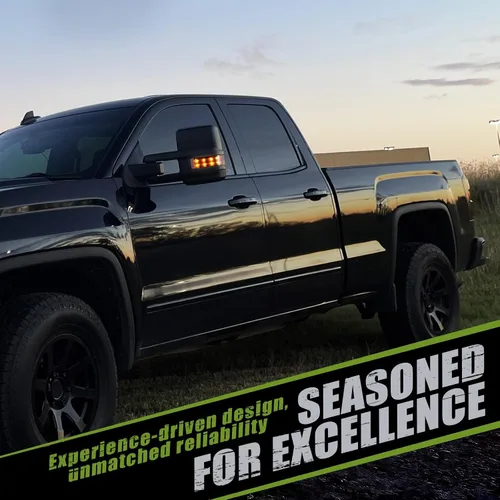 Vista 4 de Espejos de remolque para Chevy Silverado/GMC Sierra 1500 (2014 2015 2016 2017 2018), 2500HD 3500HD (2015 2016 2017 2018 2019) Señal de giro/Luces