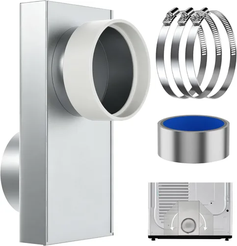 Vista 8 de Periscope Dryer Vent 84049, Stainless Steel 0-5" Adjustable Connector Kit Black