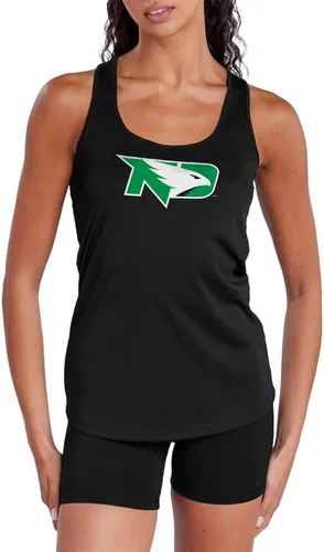Vista 336 de Camiseta deportiva sin mangas oficial de NCAA Collegiate para mujer, con espalda cruzada, colección con logotipo primario