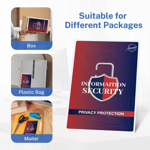 Vista 4 de Miseyo Adhesivo de protección contra robo de identidad para etiqueta de envío de franqueo, adhesivo confidencial, adhesivo fuerte de seguridad