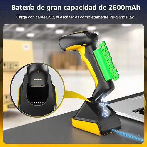 Vista 6 de NetumScan Escáner de código de barras QR Bluetooth industrial, IP67 impermeable y 7M a prueba de caídas, 2600 mAh inalámbrico 1D 2D escáner