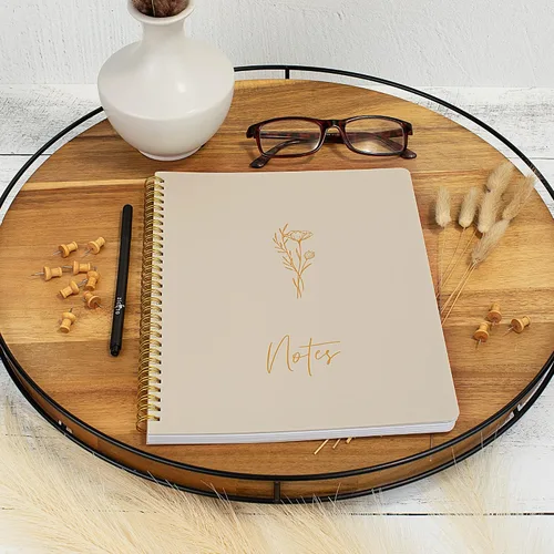 Vista 3 de ZICOTO Cuaderno estético en espiral para mujer, bonito cuaderno de notas con rayas universitarias de 10.5 x 8.5 pulgadas, con bolsillos grandes