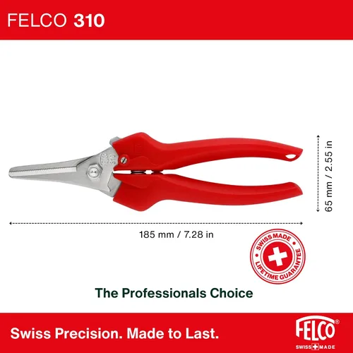 Vista 3 de Felco F310 Tijeras de podar – Cortadoras de jardín ligeras de 7.3 pulgadas para recortar y cosechar finos Tijeras de podar para jardinería