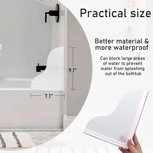 Vista 2 de Spidfee Kit de protección contra salpicaduras de ducha, protectores grandes contra salpicaduras para bañera, impermeables, autoadhesivos