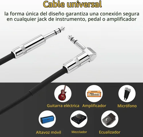 Vista 4 de Donner Cable TRS de 6 pies, cable de conexión estéreo equilibrado, resistente, sin zumbido de 1/4 pulgadas, ángulo recto macho a cable recto TRS