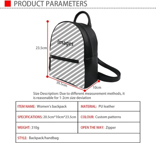 Vista 5 de Showudesigns Mini mochila para mujeres y niñas de viaje de compras, Cobayas, Mochilas de viaje