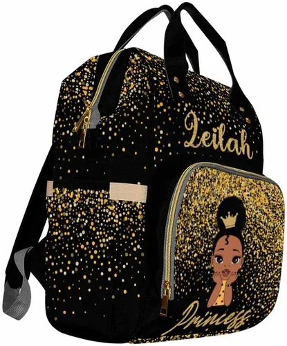 Vista 3 de Mochilas personalizadas con nombre personalizado para bebé, bolsa de pañales con monograma con bolsillos térmicos para adultos y niños, impermeable