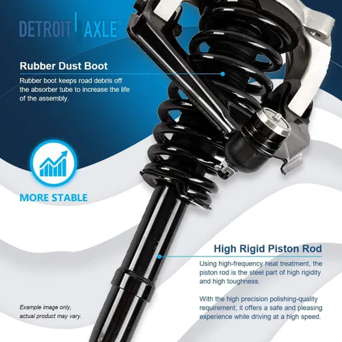 Vista 4 de Detroit Axle - Kit de puntales delanteros para Chrysler Sebring Dodge Stratus 99-00 Cirrus Plymouth Breeze 99-06, muelle helicoidal de 2 puntales