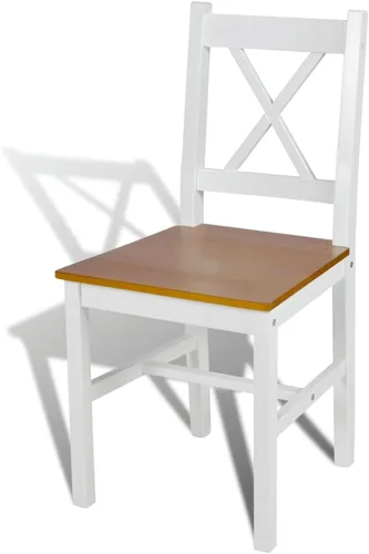 Vista 4 de Gecheer Sillas de comedor, 4 piezas, muebles de interior para comedor, cocina, madera de pino blanco de 16.3 x 17.9 x 33.6 pulgadas
