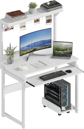 Vista 18 de ALISENED - Escritorio para computadora de 30 pulgadas, con bandeja para Negro
