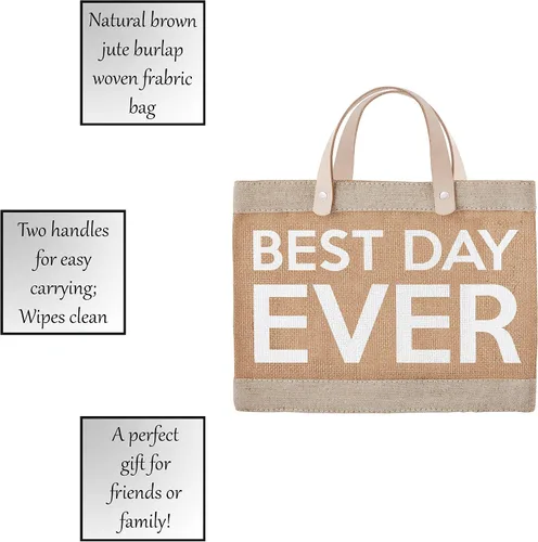 Vista 2 de Santa Barbara Design Studio Wedding Collection - Bolsa de yute impermeable, mini, Best Day Ever