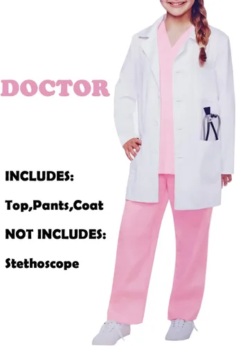 Vista 2 de NUEVO DANCE - Disfraz de doctor para niños, bata de doctor, disfraz de científico