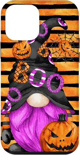Vista 16 de iPhone 16 Halloween Gnome With Purple Beard Women Pumpkin Witchy Boo Case