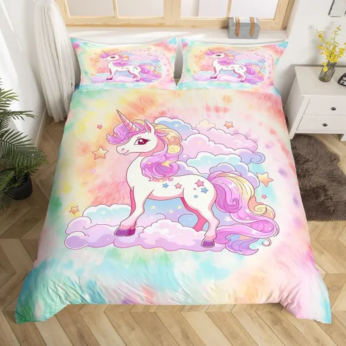 Vista 8 de Erosebridal Juego de ropa de cama individual de animales de la selva para niñas y niños, funda de edredón de elefante oso, tigre, león, safari