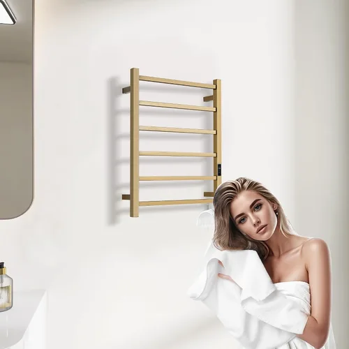 Vista 5 de Toalleros térmicos para baño, calentadores eléctricos de toallas para montar en la pared con temporizador y control de temperatura, calentador