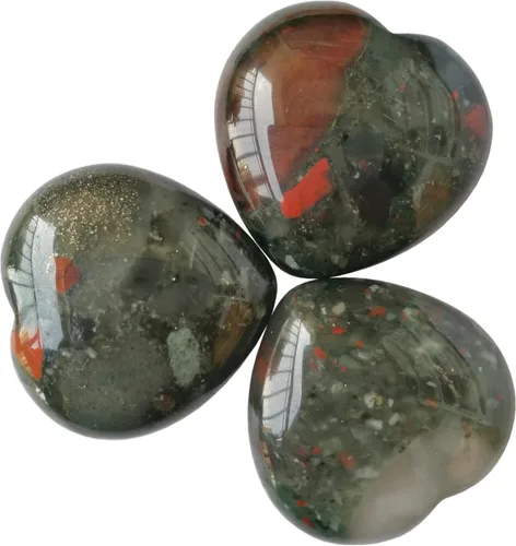 Vista 4 de 3 piezas de labradorita negra natural de bolsillo para el pulgar de la palma de la palma de cristal curativo del corazón, piedras de preocupación