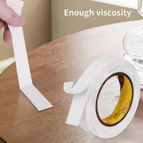Vista 6 de Cinta de espuma de doble cara, 0.39 pulgadas x 16.5 pies, cinta de montaje resistente, tiras de cinta de espuma de polietileno extraíbles, cinta