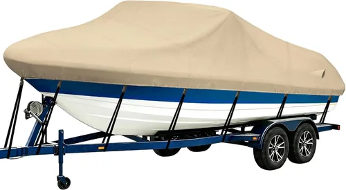 Vista 35 de iCOVER - Funda para lancha remolcable, resistente, impermeable, lona, grado marino, apta para lanchas de pesca y esquí, V-Hull, de 14-16 pies