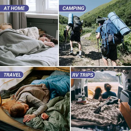 Vista 8 de KingCamp Sleeping Bag for Adults Big & Tall 100% Flannel Sleeping Bag XL Portable Waterproof Sleeping Bag for Camping Backpacking Hiking Travel