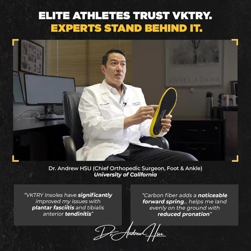 Vista 3 de VKTRY Oro para zapatos sin tacos - Plantillas de rendimiento de fibra de carbono - Insertos deportivos personalizados para deportes, baloncesto