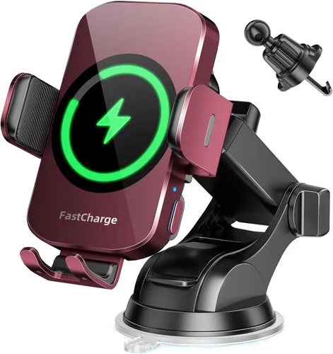 Vista 9 de Soporte inalámbrico 3 en 1 para cargador de automóvil, soporte de teléfono de carga rápida de 15 W para iPhone 17 16 15 14, Samsung Galaxy S24 S23