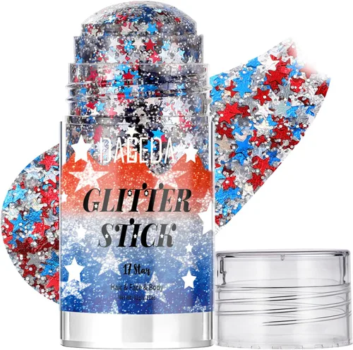 Vista 18 de DAGEDA - Barra de maquillaje con purpurina para el cuerpo de sirena, para el cabello brillante