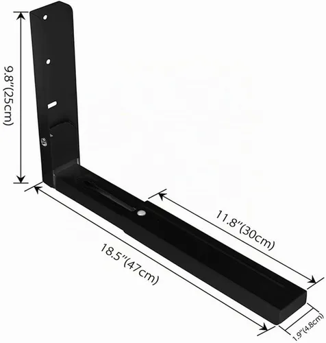 Vista 2 de Soportes de montaje en pared para microondas, brazo plegable, ajustable, extensible, para colgar en la pared, soportes para microondas, soporte