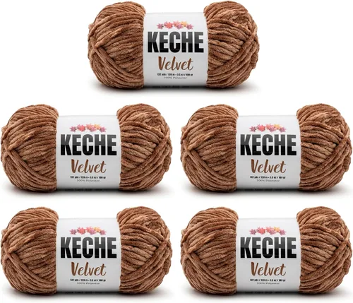 Vista 84 de Keche Hilo para ganchillo, hilo de terciopelo, chenilla suave, manta de bebé voluminosa amigurumi Yarn 3.53 oz (132 yardas) - Arona