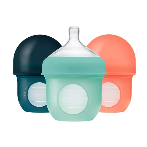 Vista 12 de Boon Nursh Bottles - Los biberones de silicona ayudan a aliviar los Azul