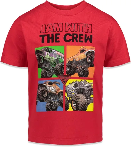 Vista 6 de Monster Jam Paquete de 3 camisetas gráficas para niños de Trucks, Negro