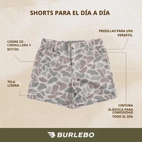 Vista 5 de Burlebo - Pantalones cortos para hombre Camuflaje clásico de ciervo
