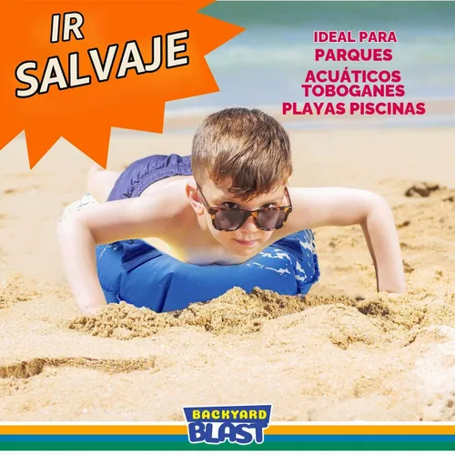 Vista 4 de BACKYARD BLAST Jinete de lujo con material de tela para juntas, tablero inflable para carrocería, 30.7 x 19.6 x 5.5 pulgadas Azul
