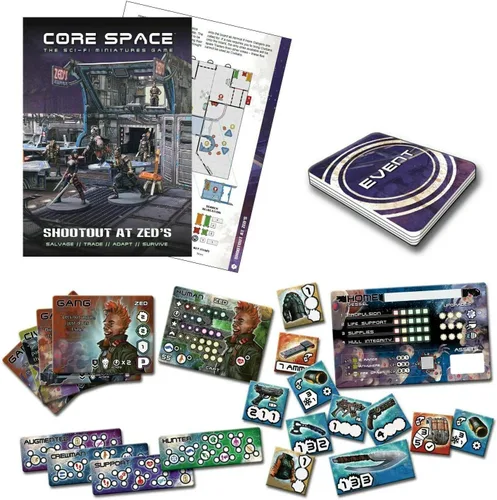 Vista 3 de Battle Systems Core Space Shootout at Zed's Expansion Set - Miniaturas - Juego de mesa - Cartas de eventos - Terreno modular 3D - Wargaming BSGCSE001