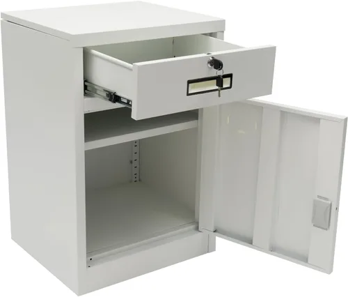 Vista 6 de Archivador independiente de 2 niveles con cerradura, gabinete de metal con bloqueo debajo del escritorio, archivador para el hogar y la oficina