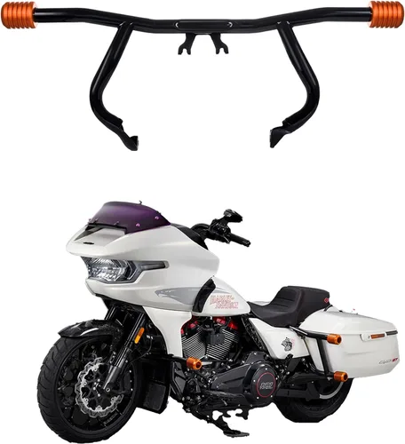 Vista 22 de Advanblack Protector de motor 2009-2026 plano Protek rendimiento delantero alto paso barra de choque para Harley Touring Street Glide Road King Rojo