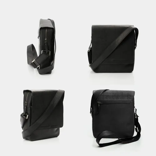 Vista 4 de VELEZ - Bolso bandolera de cuero hecho a mano para hombre