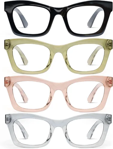 Vista 11 de CCVOO Lentes de lectura elegantes para mujer, anteojos elegantes, lectores de luz azul, tramposos