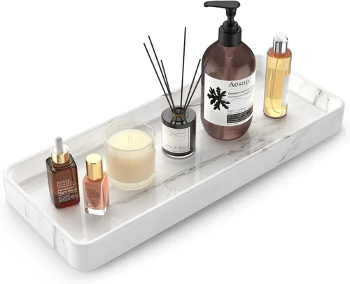 Vista 18 de Gurygo Bandeja de jabón de cerámica de 8" para cocina - Bandeja de tocador rectangular pequeña para baño - Bandeja para mostrador y tocador