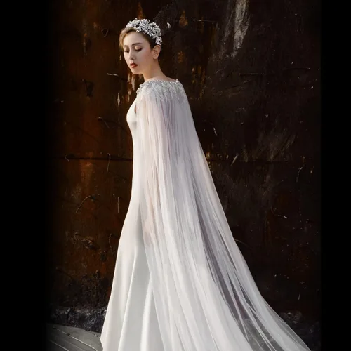 Vista 3 de ULAPAN Capas de boda con diamantes de imitación, chal de abrigo de perlas para vestido de novia, chamarras y bolero