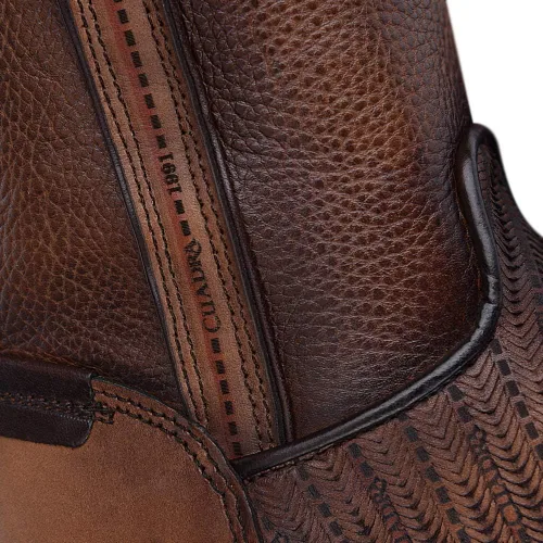 Vista 8 de Bota Cuadra para hombre en piel bovino con cremallera