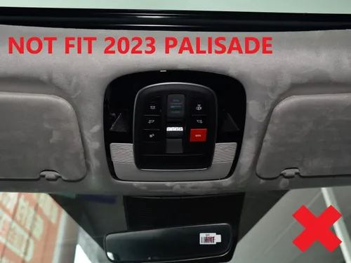 Vista 2 de Cubierta de parche de llave de botón rojo de aleación de aluminio para Hyundai Palisade 2020-2022 (botón de luz de lectura frontal