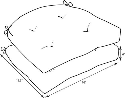 Vista 9 de Pillow Perfect Almohadillas negras para sillas de exteriores e interiores, 15.5 x 16 pulgadas, paquete de 2
