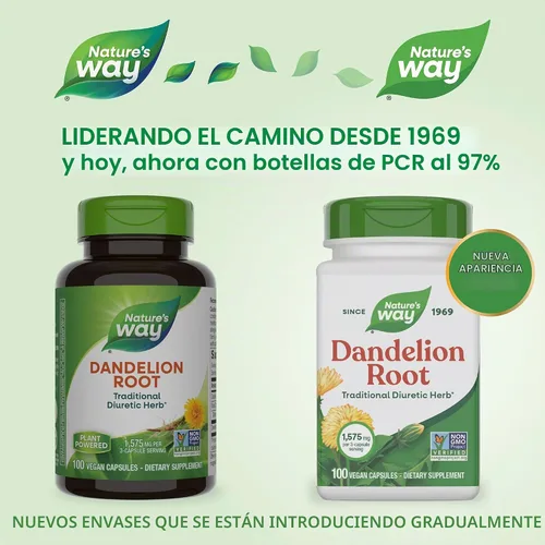 Vista 6 de Nature 's Way - Raíz de diente de león, de 525 mg. 100 cápsulas, 12300, 100, 1, 1