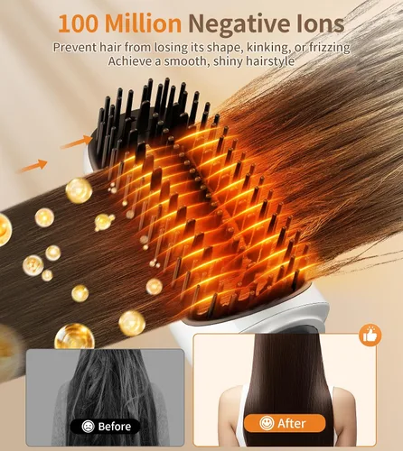 Vista 3 de 9-in-1 Hair Dryer Brush Kits, Curly Hair Dryer with Diffuser for Women Beige Gray
