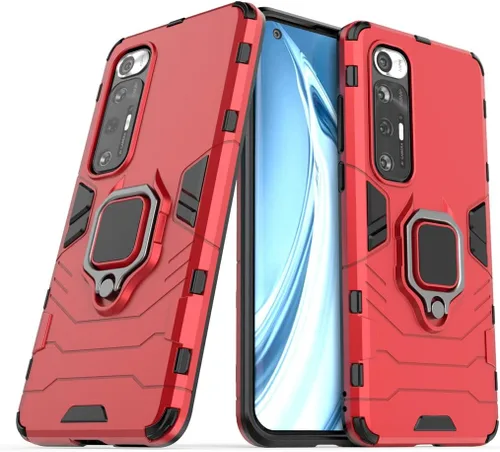 Vista 7 de Compatible con Xiaomi Mi 10S, funda de agarre de anillo de metal, a prueba de golpes, parachoques duro