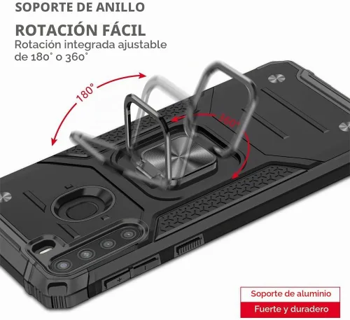 Vista 5 de HNHYGETE Funda para teléfono Galaxy A21: Protector de pantalla de grado militar 360° giratorio Kickstand a prueba de golpes Fundas protectoras