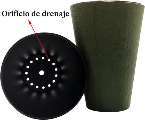 Vista 4 de Nuevo jarrón de cementerio con una estaca, jarrón de flores de cementerio con espuma floral, negro (las flores no están incluidas)