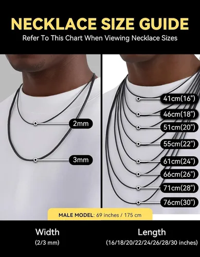 Vista 7 de ChainsHouse Collar de Cuero Negro Trenzado Impermeable con Cierre, Cadena de Cuerda DIY para Hombre y Mujer para Colgante, Personalización a. 0.079