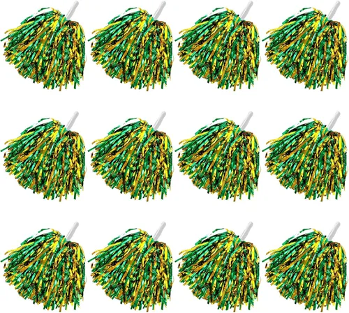 Vista 23 de Pompones de animadora a granel para deportes a granel de plástico para bailar y bailar, con asas de plástico para rooters que animan, animadoras