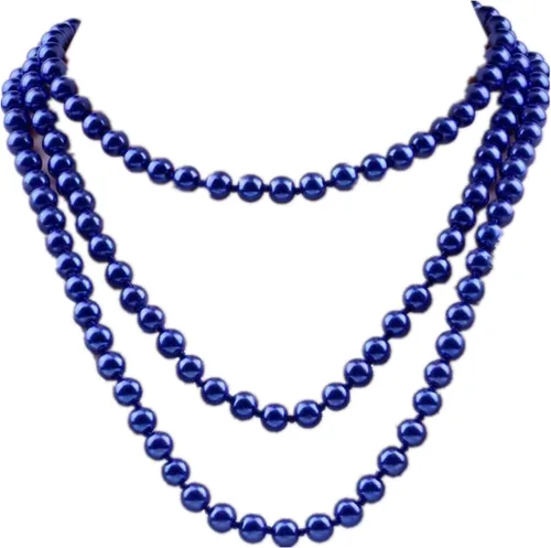 Vista 6 de Collar largo de perlas de los años 20, collar de perlas de imitación con cuentas largas, collar de perlas largas de los años 20, joyería de disfraz